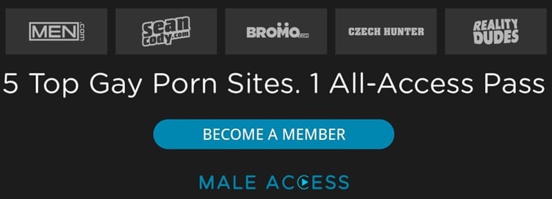 5 hot Gay Porn Sites in 1 all access network membership vert 7 - Hairy chested muscle hunks fucking Brogan’s huge thick dick pounds Caden bareback asshole