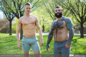 Sexy ripped young muscle stud Luke West bubble butt raw fucked bearded bear Markus Kage 0 gay porn pics 300x200 - Hot black security guard Trent King’s huge ebony dick raw fucking blonde stud Felix Fox’s tight hole